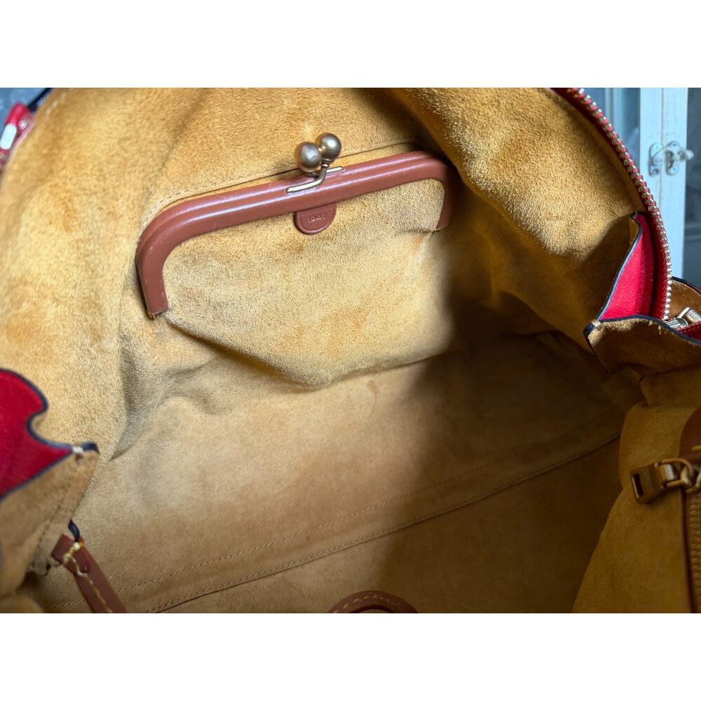 Coach OUTLAW 36 from the 1941 Collection Red Patent Leather Satchel Bag Purse - Picture 10 of 10